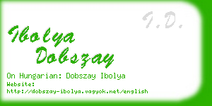 ibolya dobszay business card